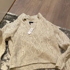 WHBM cream winter sweater!! Never worn New with Tags size M